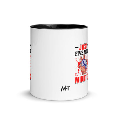 Just 5 more Minutes Rima in Dark Text - Mug with Color Inside