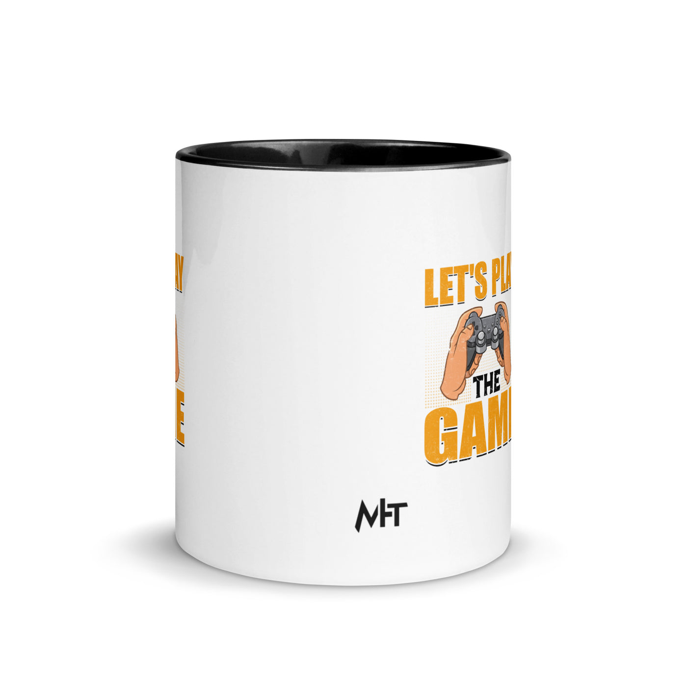 Let's Play the Game in Dark Text - Mug with Color Inside