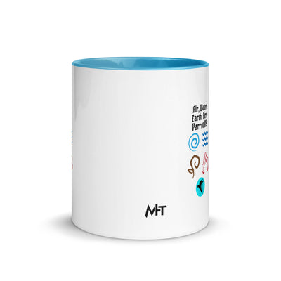 Air, Water, Earth, Fire, Parrot OS - Mug with Color Inside