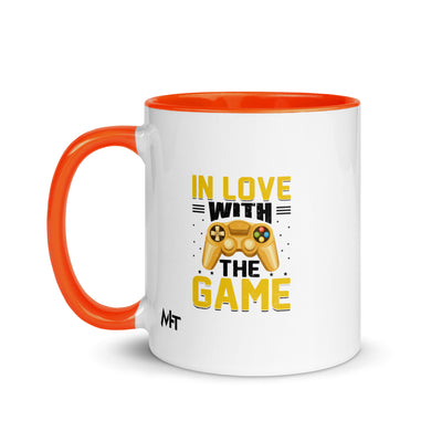 In Love With The Game in Dark Text - Mug with Color Inside