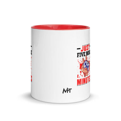 Just 5 more Minutes Rima in Dark Text - Mug with Color Inside