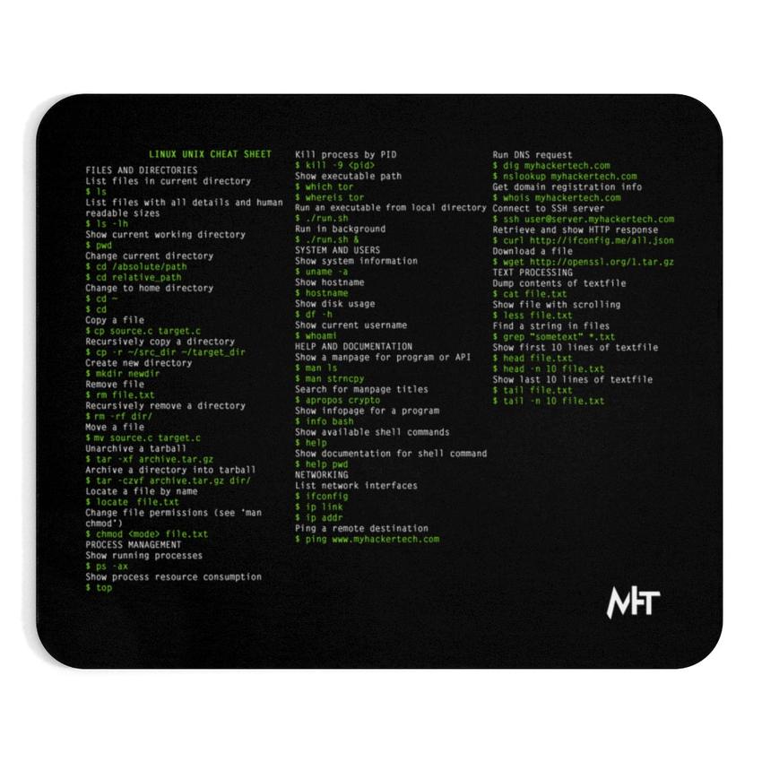 LINUX Unix Cheat Sheet - Mousepad – MyHackerTech