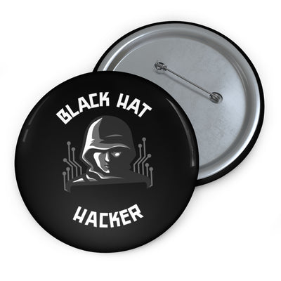 Black Hat Hacker -  Custom Pin Buttons (black)