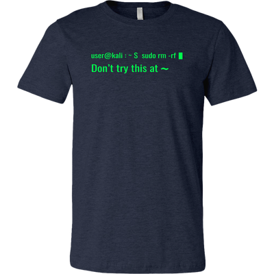 sudo rm -rf - Don't try this at home - Canvas Mens Shirt