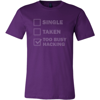 Too busy hacking  - Canvas Mens Shirt