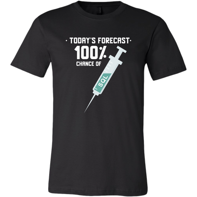 Today''s forecast 100% chance of SQL injection - Canvas Mens Shir