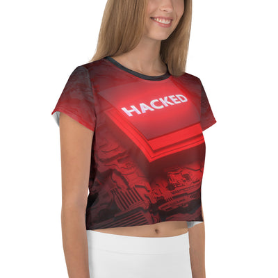 Hacked v2 - All-Over Print Crop Tee