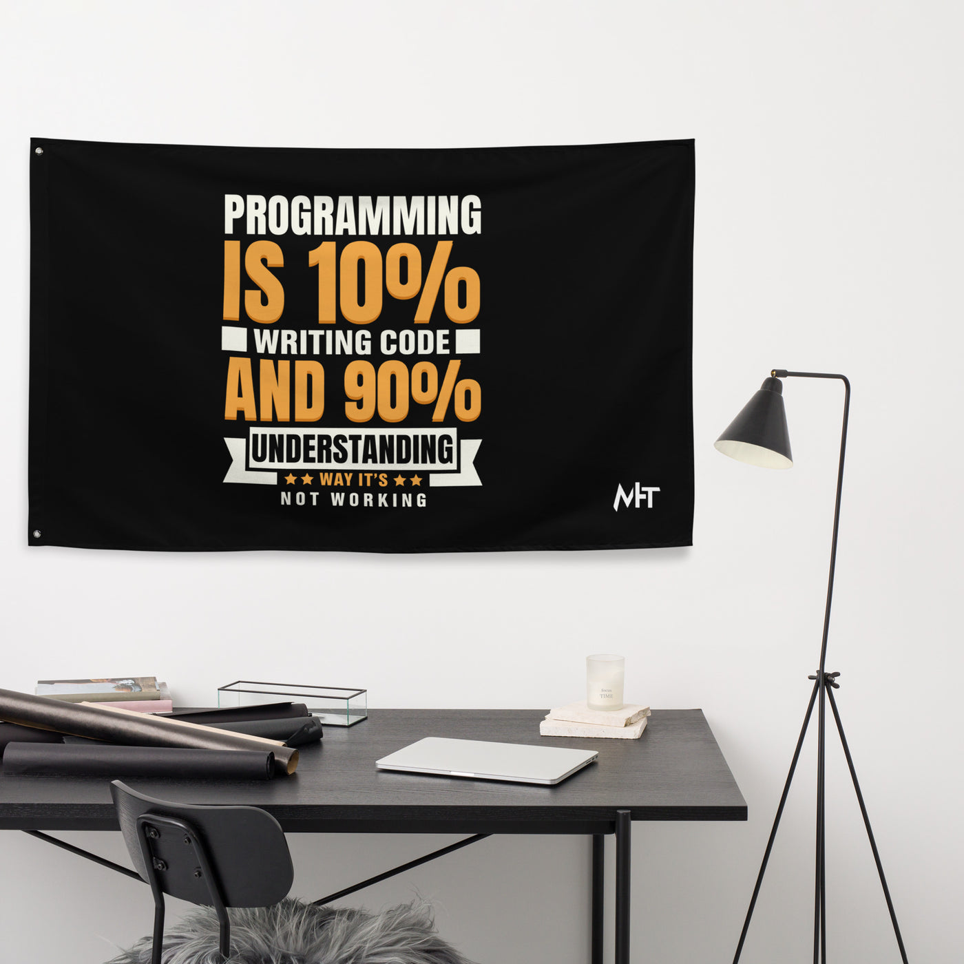 Programming is 10% writing code - Flag