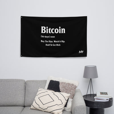 Bitcoin Definition ( White Text ) - Flag