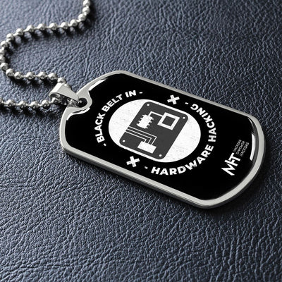 Black belt in hardware hacking -  Graphical Dog Tag and Ball Chain