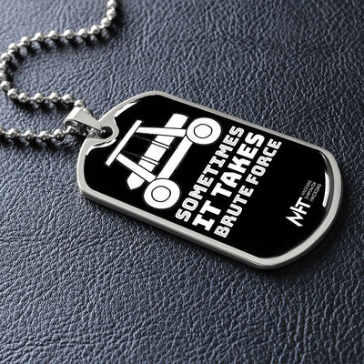 Sometimes is takes brute force - Graphical Dog Tag and Ball Chain