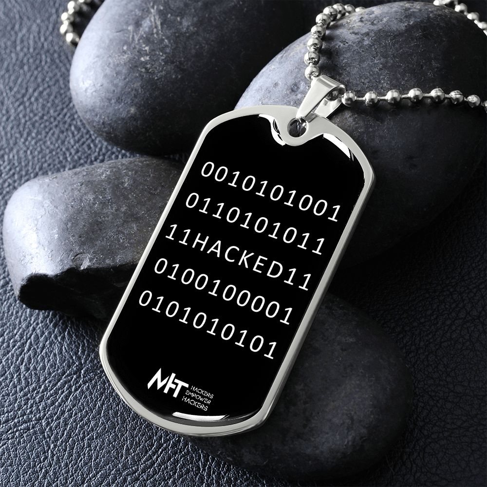 Hacked - Graphical Dog Tag and Ball Chain