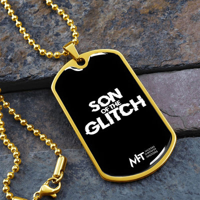 Son of the glitch - Graphical Dog Tag and Ball Chain