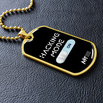 Hacking mode On - Graphical Dog Tag and Ball Chain