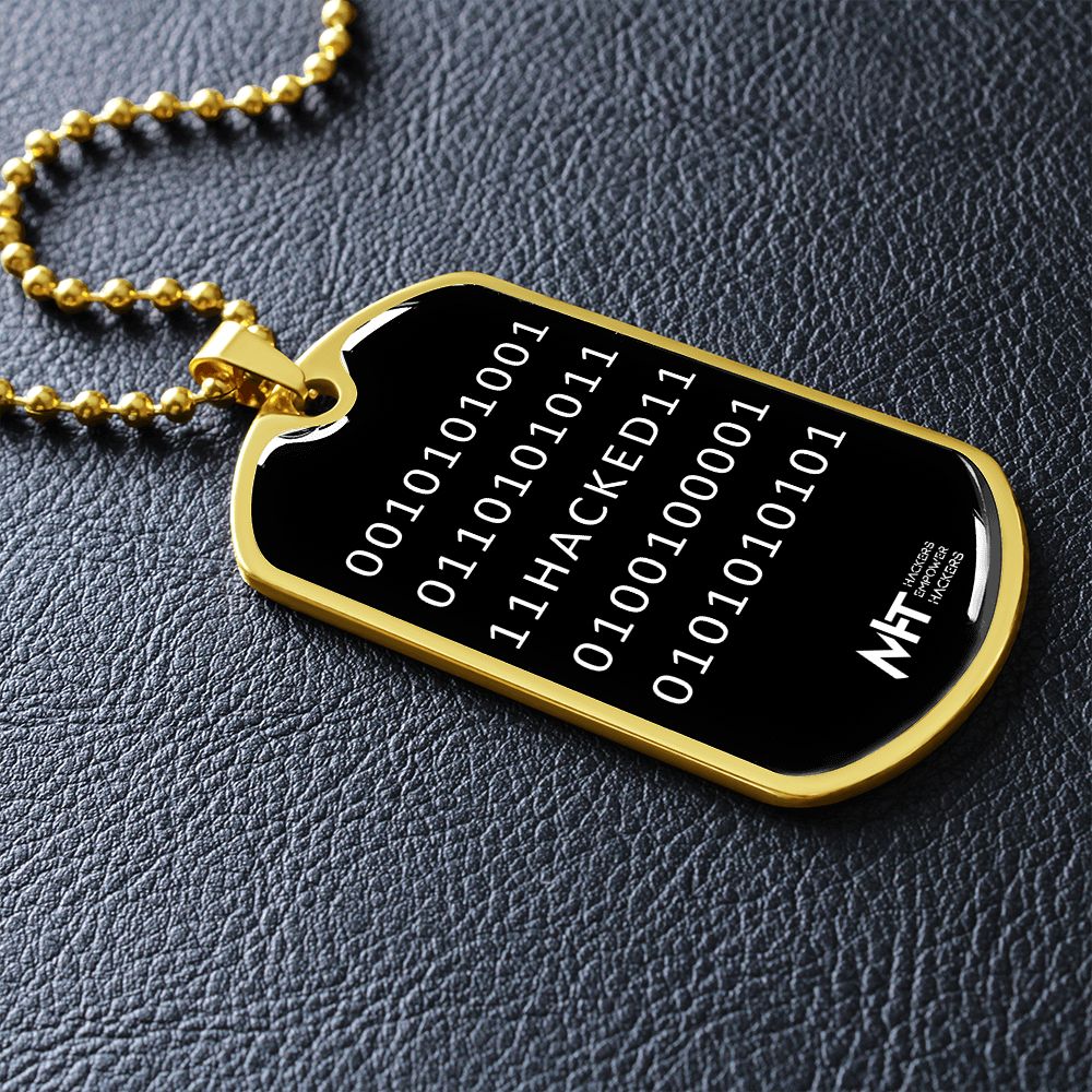 Hacked - Graphical Dog Tag and Ball Chain