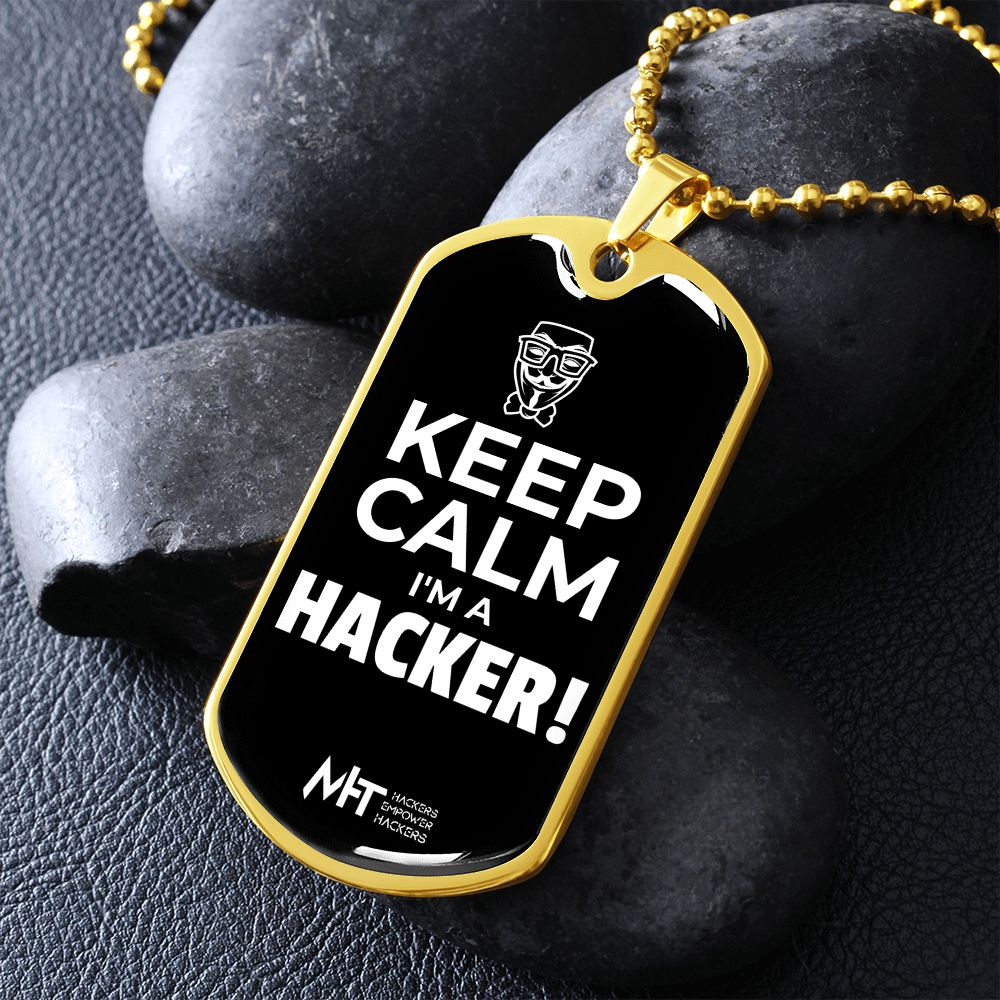 Keep calm -  Graphical Dog Tag and Ball Chain