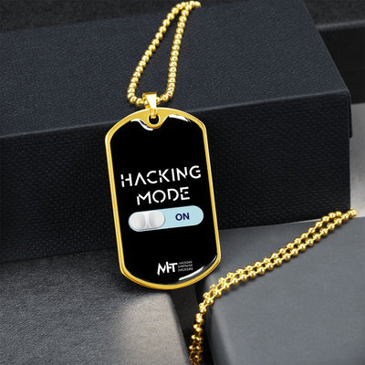 Hacking mode On - Graphical Dog Tag and Ball Chain