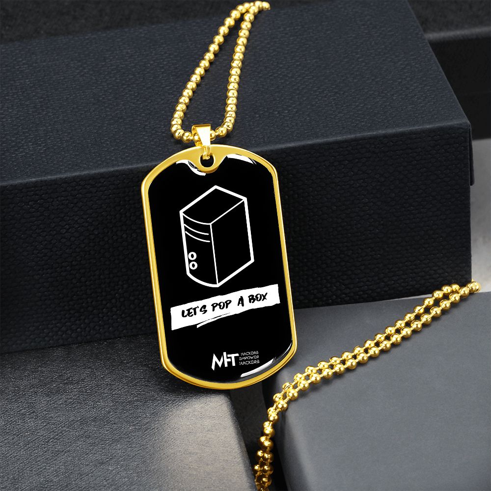 Lets pop a box -  Graphical Dog Tag and Ball Chain