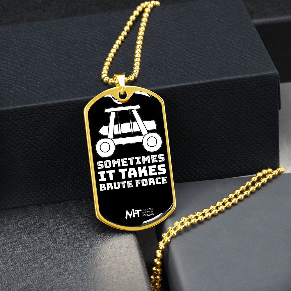 Sometimes is takes brute force - Graphical Dog Tag and Ball Chain