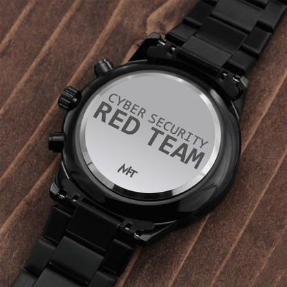 Cyber Security Red Team - Black Chronograph Watch ( Premium Box)