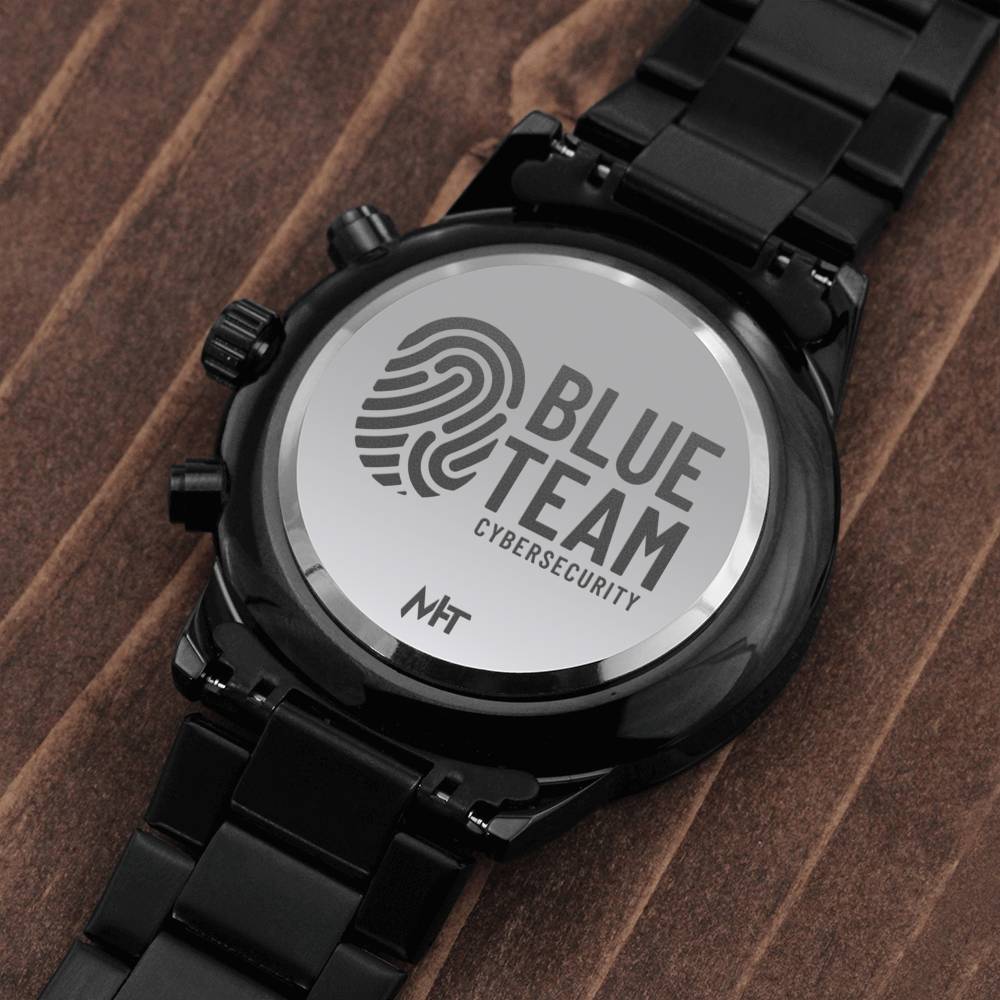 Cyber Security Blue Team - Black Chronograph Watch
