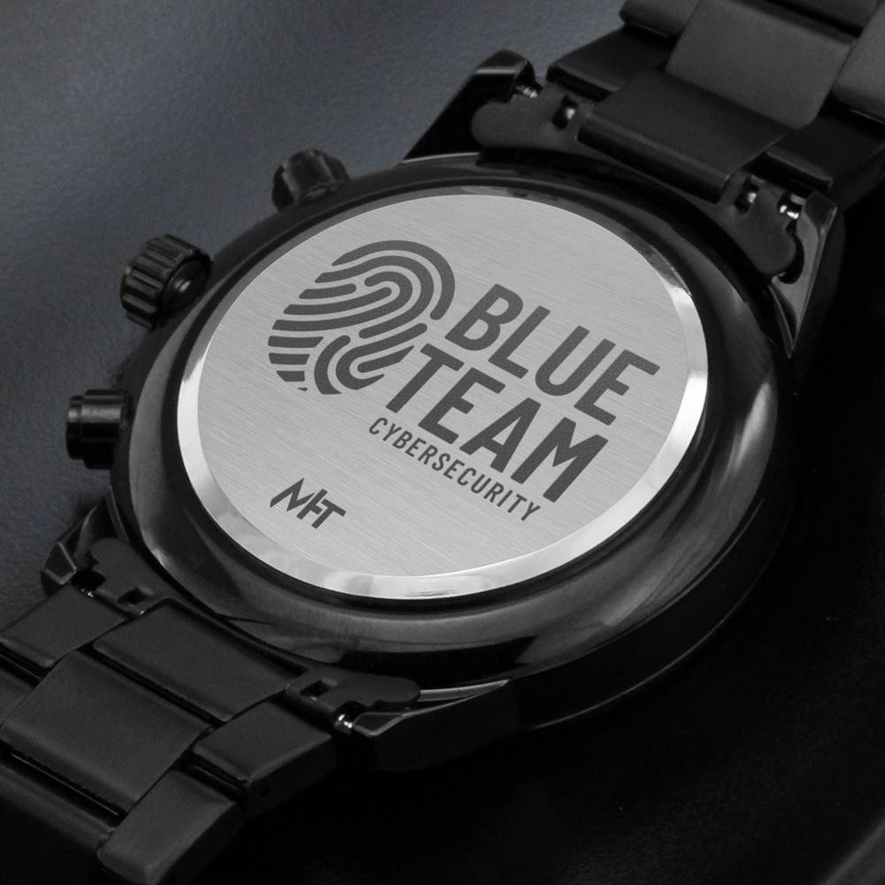 Cyber Security Blue Team - Black Chronograph Watch