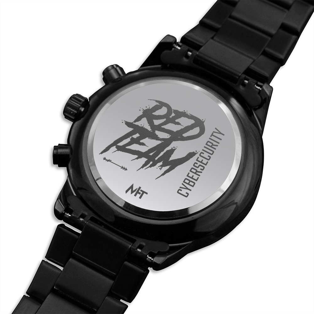 Cyber Security Red Team V10 - Black Chronograph Watch ( Premium Box)