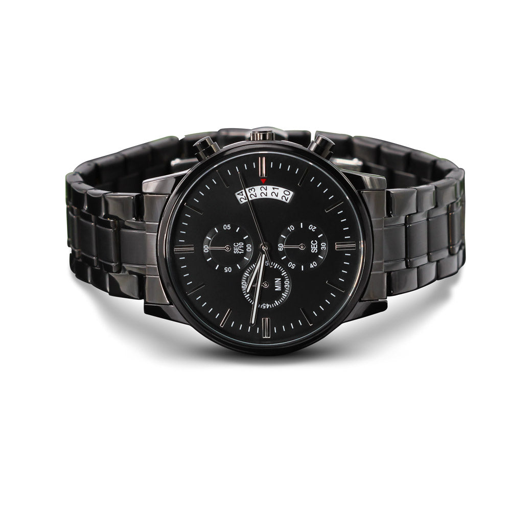 MyHackerTech - Black Chronograph Watch (Premium Box)