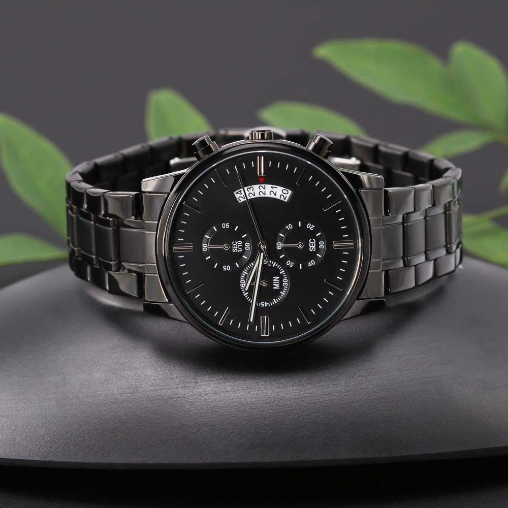 Customized Black Chronograph Watch