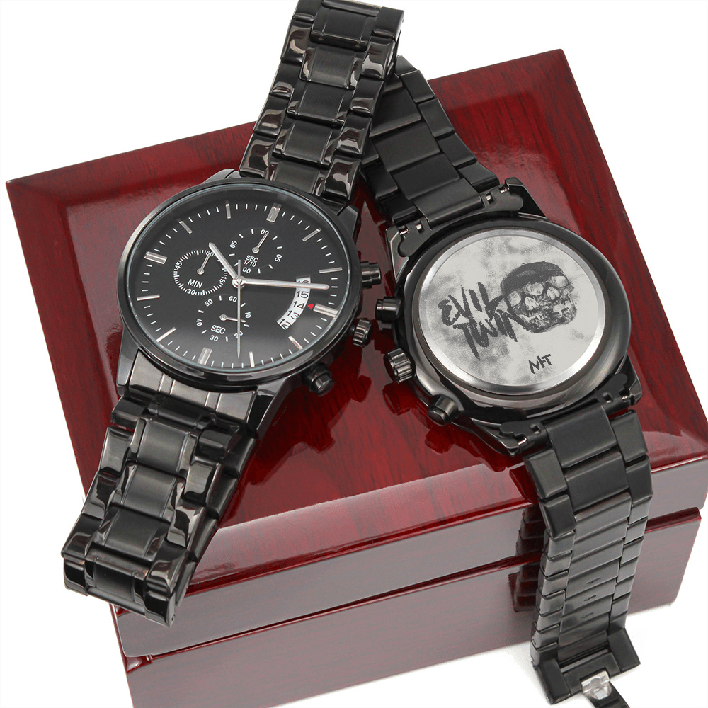 Evil twin - Black Chronograph Watch (Premium Box)