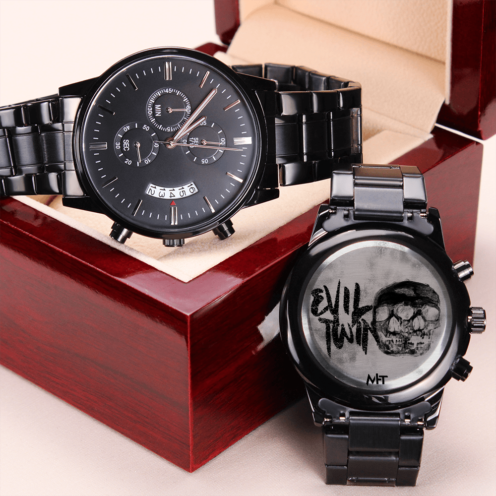 Evil twin - Black Chronograph Watch (Premium Box)
