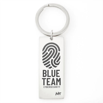 Cyber Security Blue Team v1 - Rectangle Keychain (Stainless Steel) Personalized