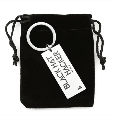 Black Hat Hacker v1 - Rectangle Keychain (Stainless Steel) Personalized
