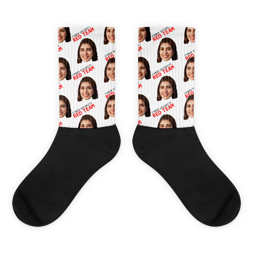 Cyber Security Red Team - Face Mash Socks ( personalized socks with photos )