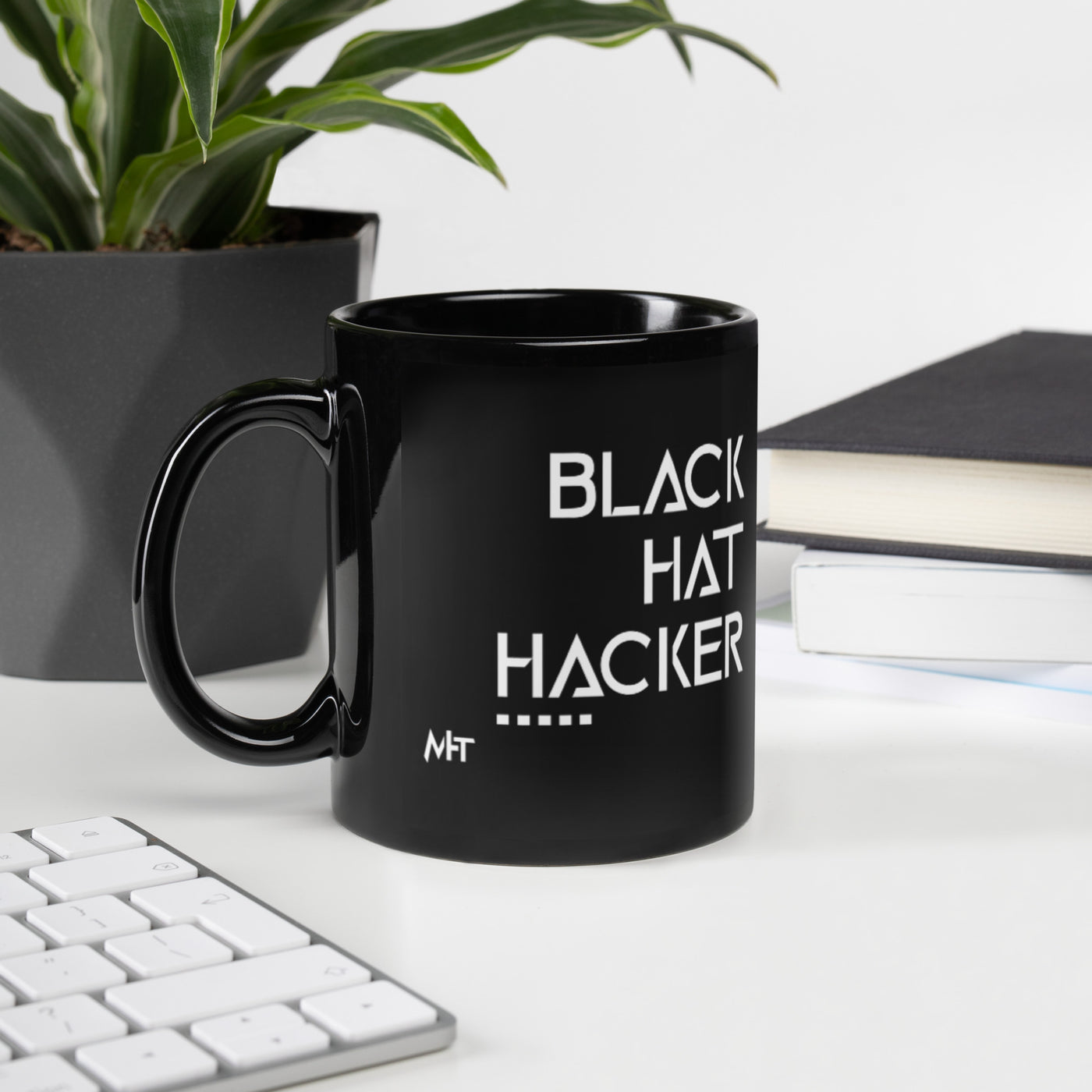 Black Hat Hacker v1 - Black Glossy Mug