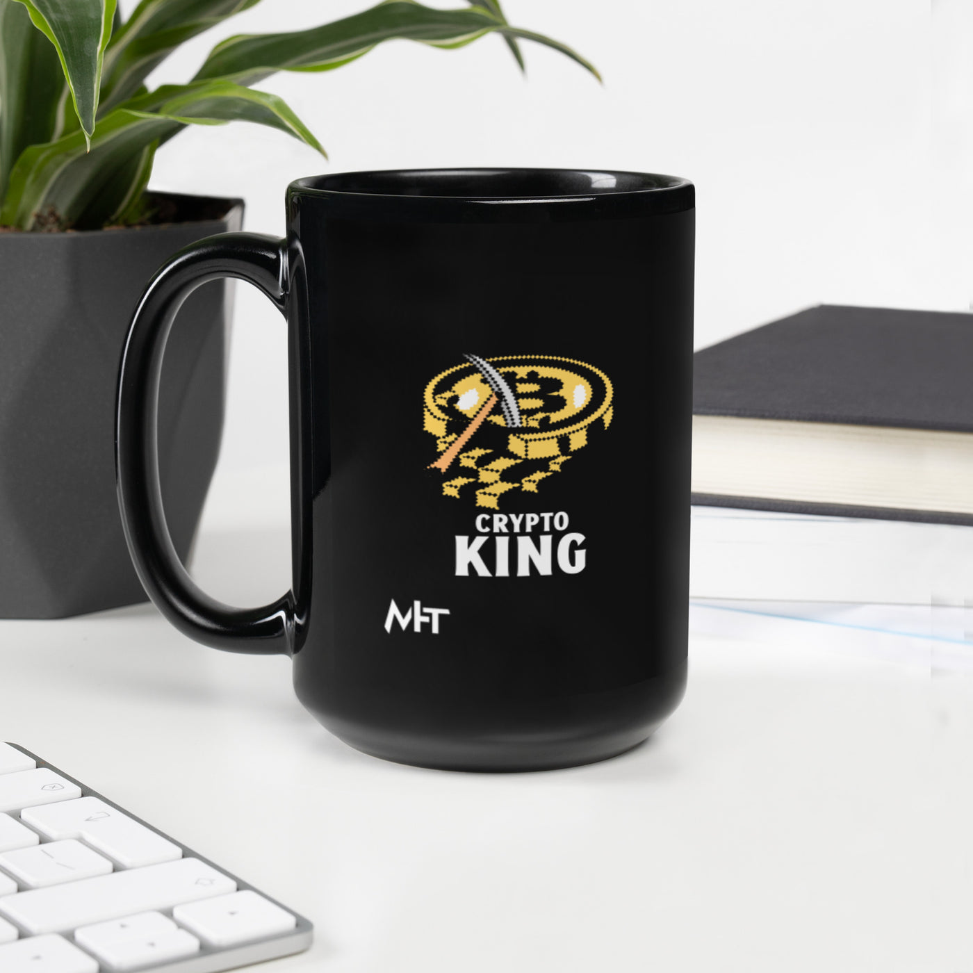 Crypto King - Black Glossy Mug