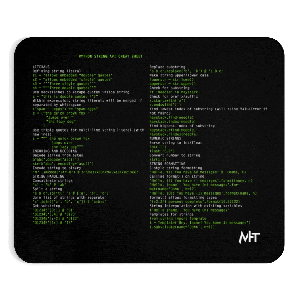 Python String API Cheat Sheet - Mousepad – MyHackerTech