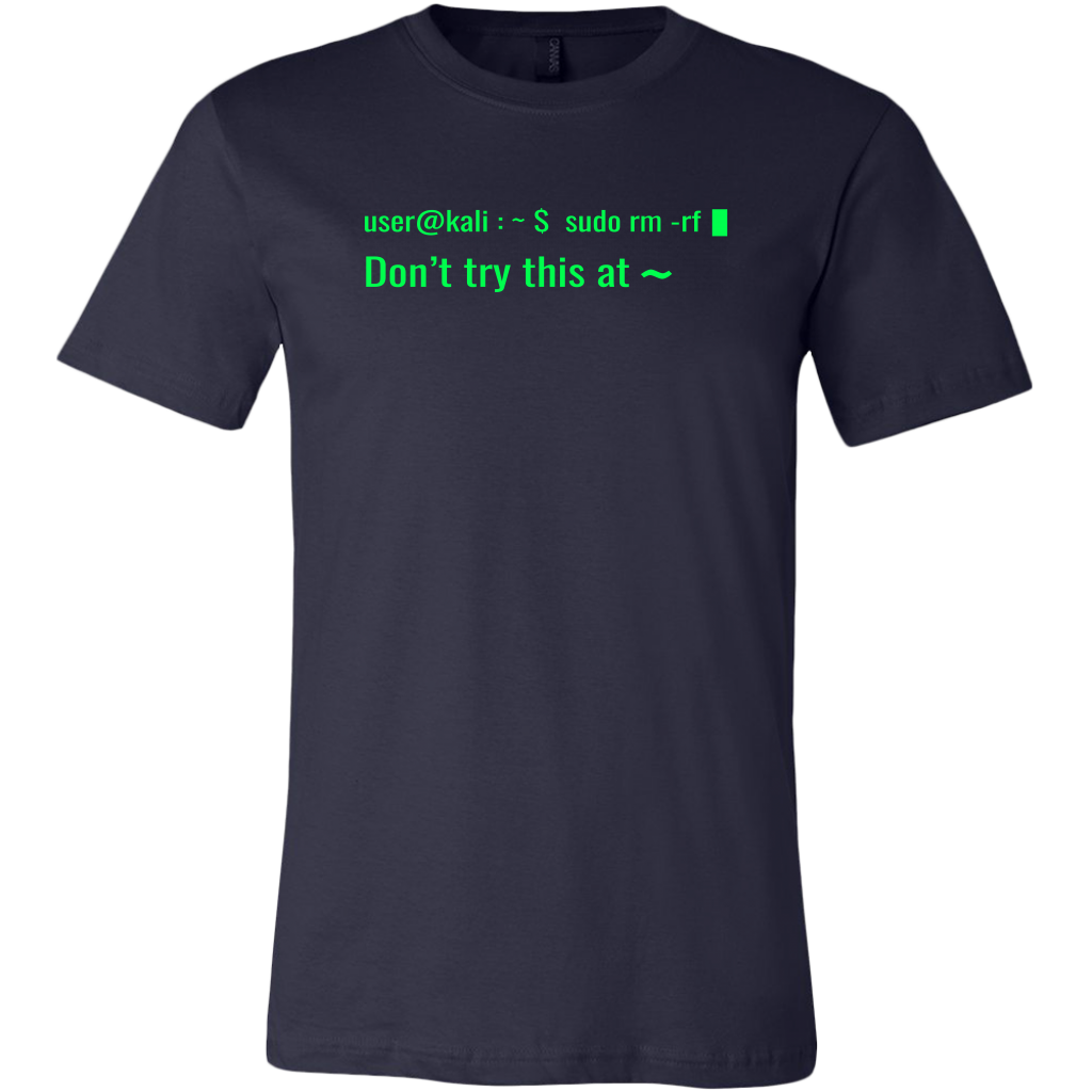 sudo rm -rf - Don't try this at home - Canvas Mens Shirt