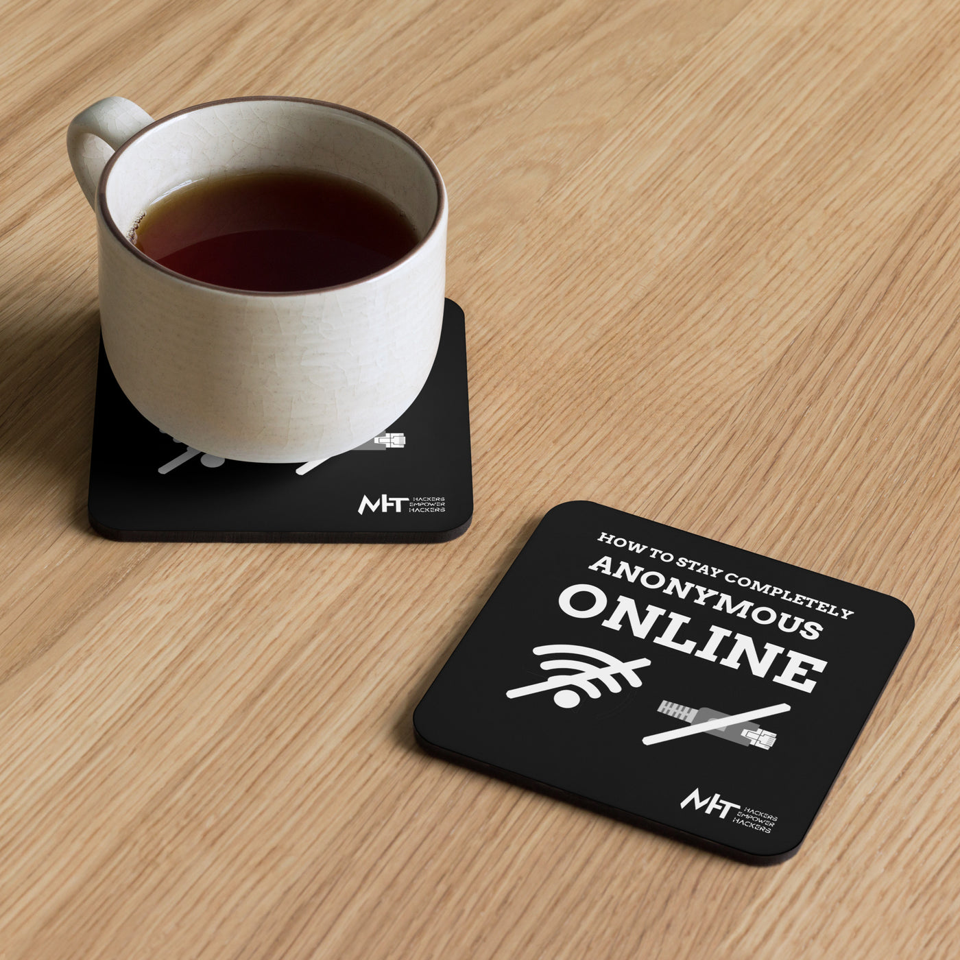 Stay anonymous online - Cork-back coaster