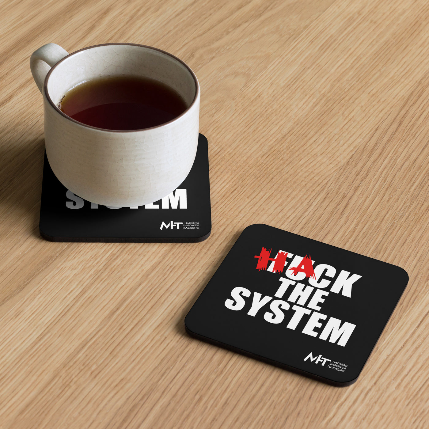 Hack the system - Cork-back coaster