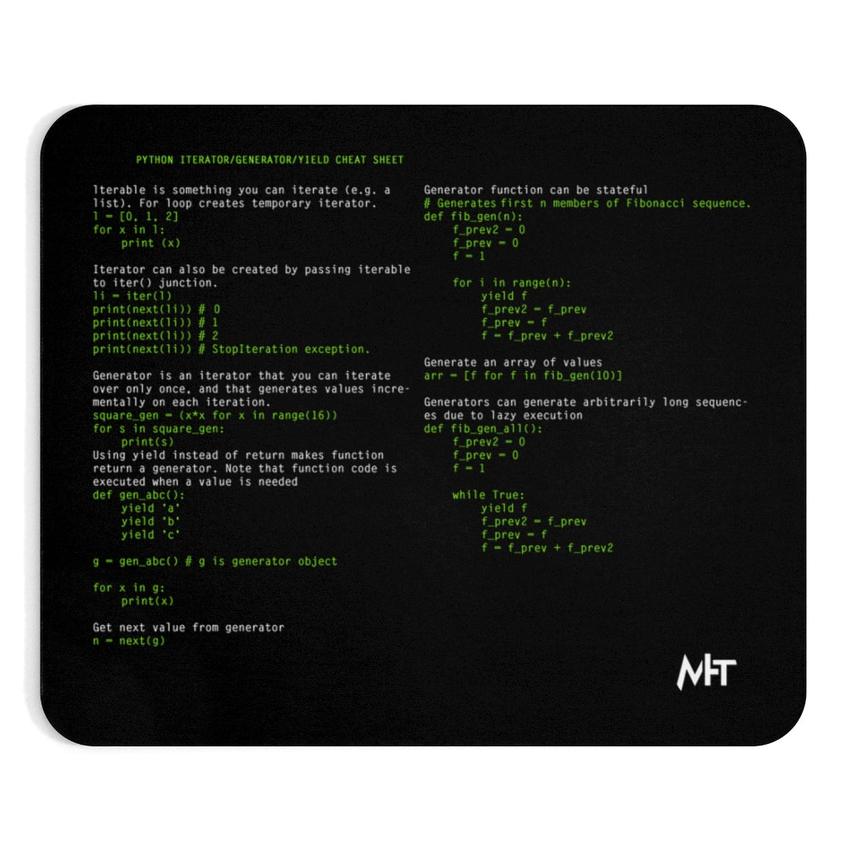 Python Iterator Generator Yield Cheat Sheet Mousepad MyHackerTech Python iterator generator yield cheat sheet mousepad myhackertech