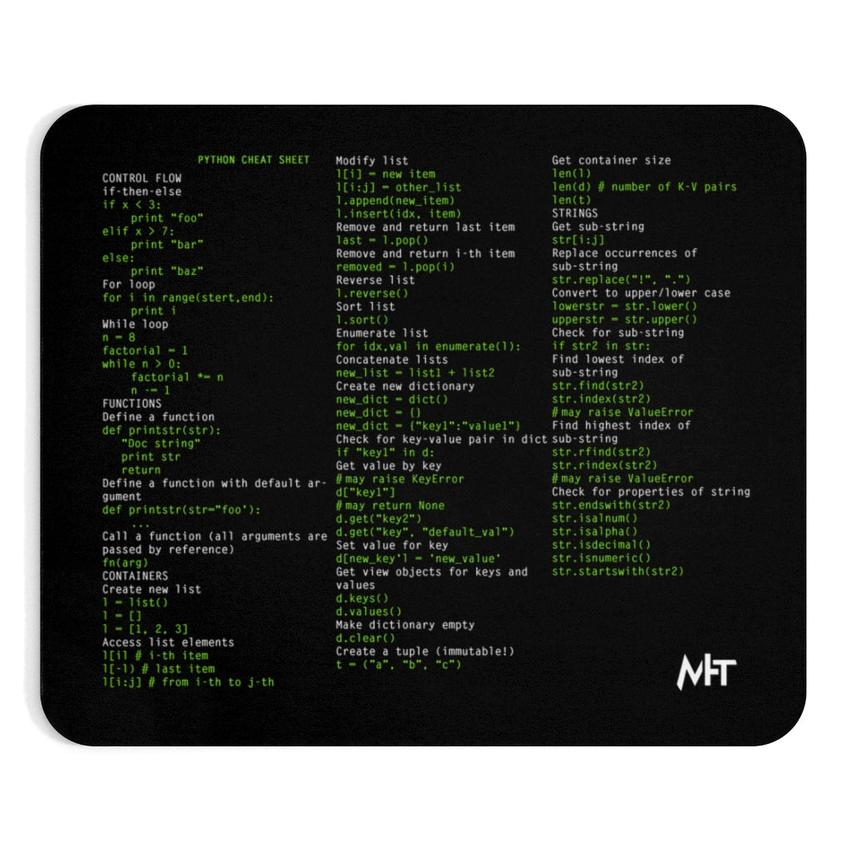 Python Cheat Sheet - Mousepad – MyHackerTech