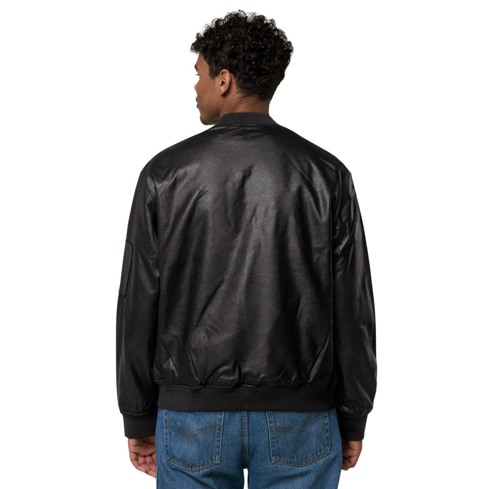 Be Nice to me , I have admin rights - Leather Bomber Jacket
