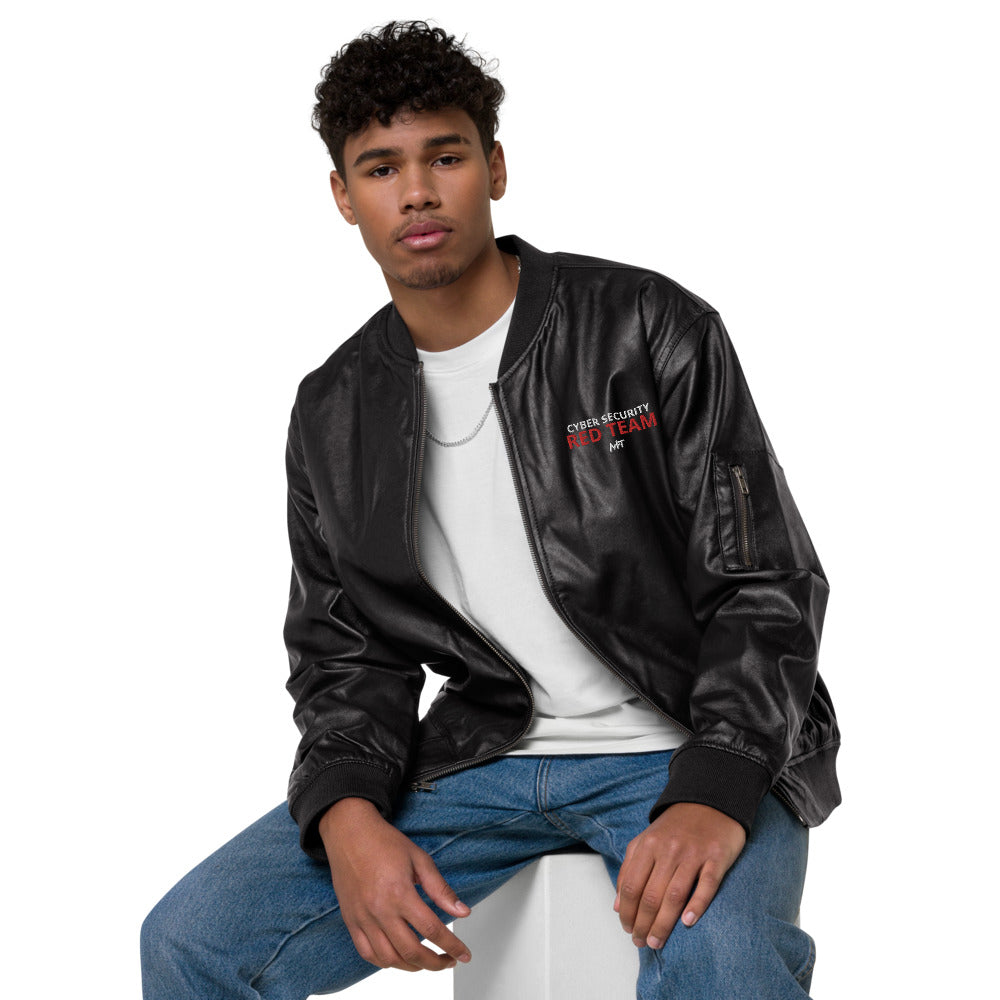 Cyber Security Red team - Leather Bomber Jacket