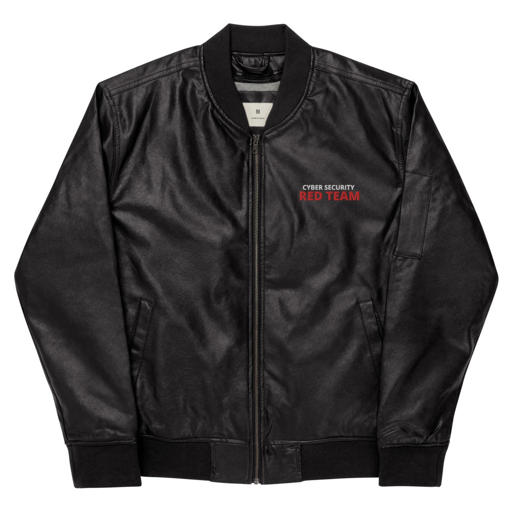 Cyber security Red Team - Leather Bomber Jacket
