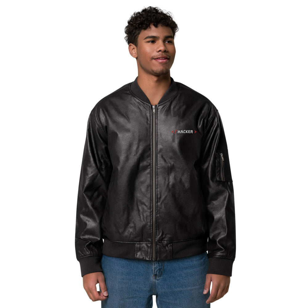 Hacker v1 - Leather Bomber Jacket