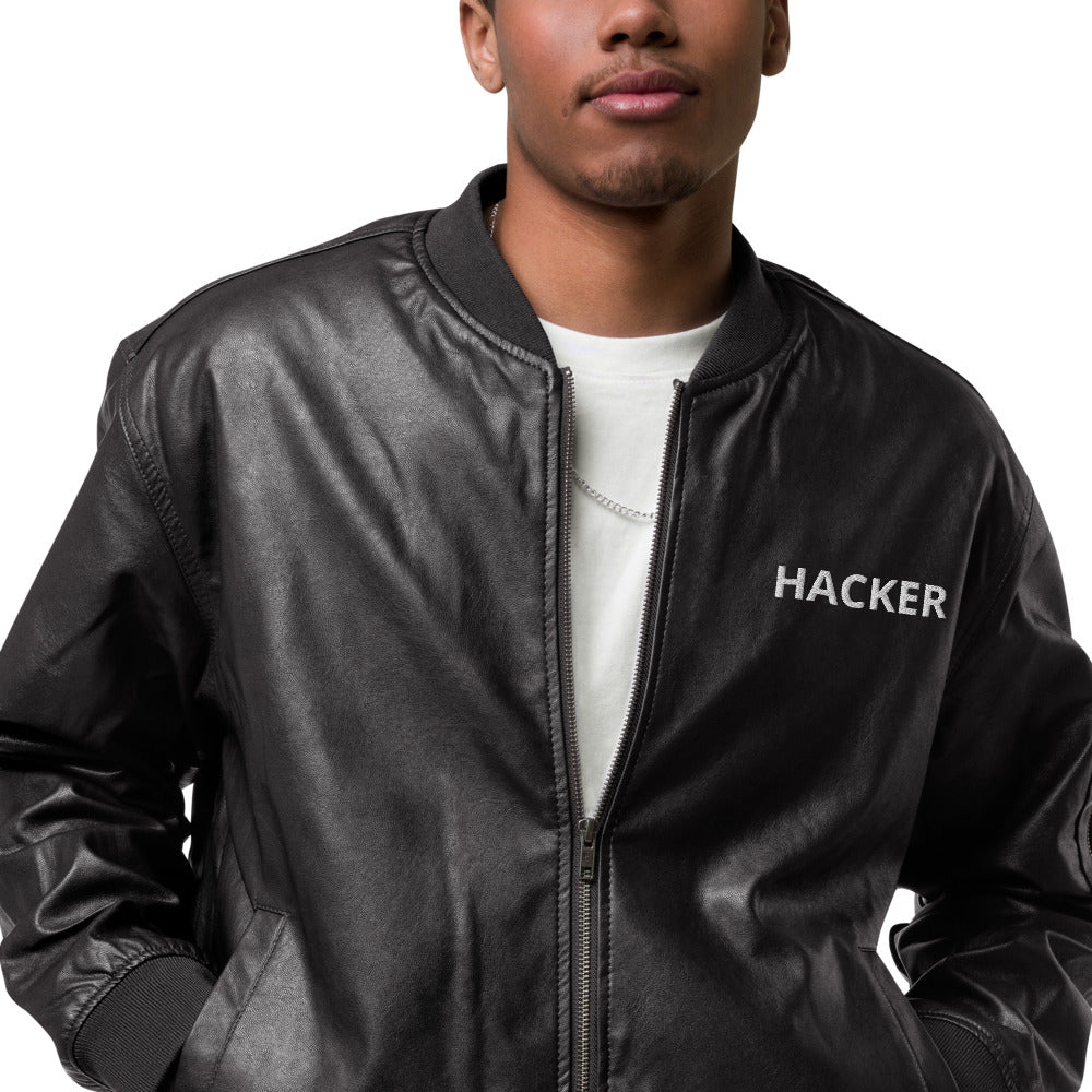Hacker - Leather Bomber Jacket