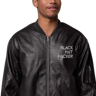 Black Hat Hacker - Leather Bomber Jacket