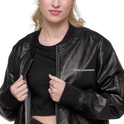 no comment - Leather Bomber Jacket