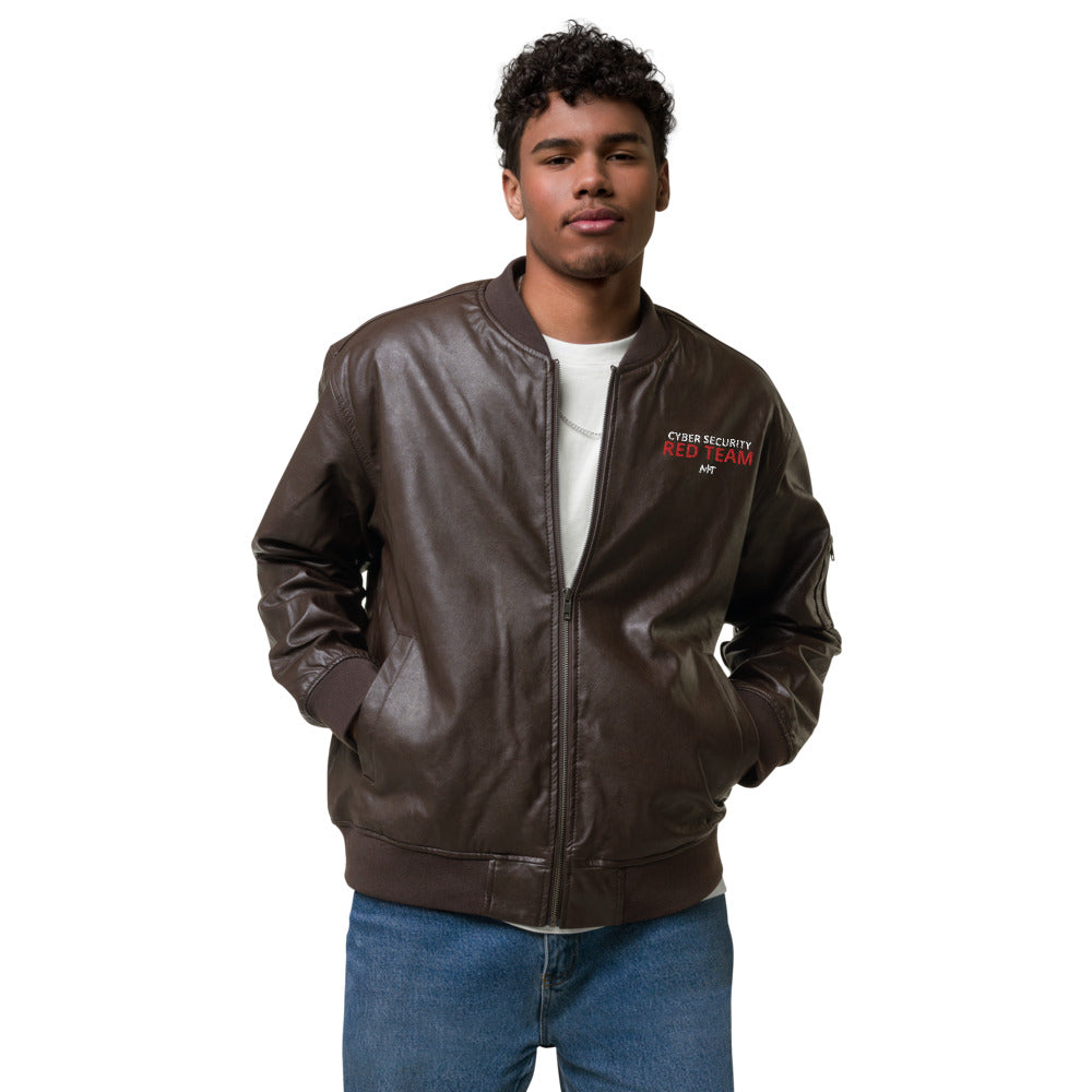 Cyber Security Red team - Leather Bomber Jacket